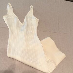 Peace + Love Cream Ribbed Dress